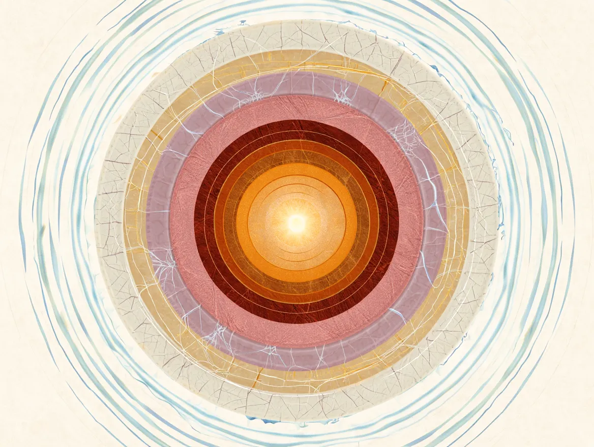 Abstract illustration of radiating circles symbolizing daily balance and inner harmony